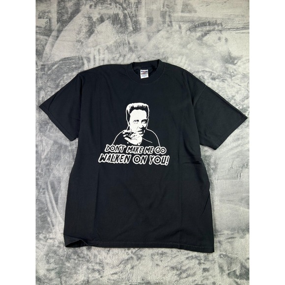Vintage Christopher Walken T-Shirt Jerzees XL Black Funny Meme Parody Retro - Picture 1 of 6